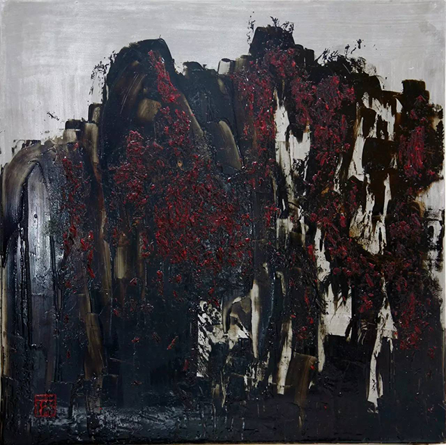 《黃山·日出》40×40cm （參展作品）.jpg