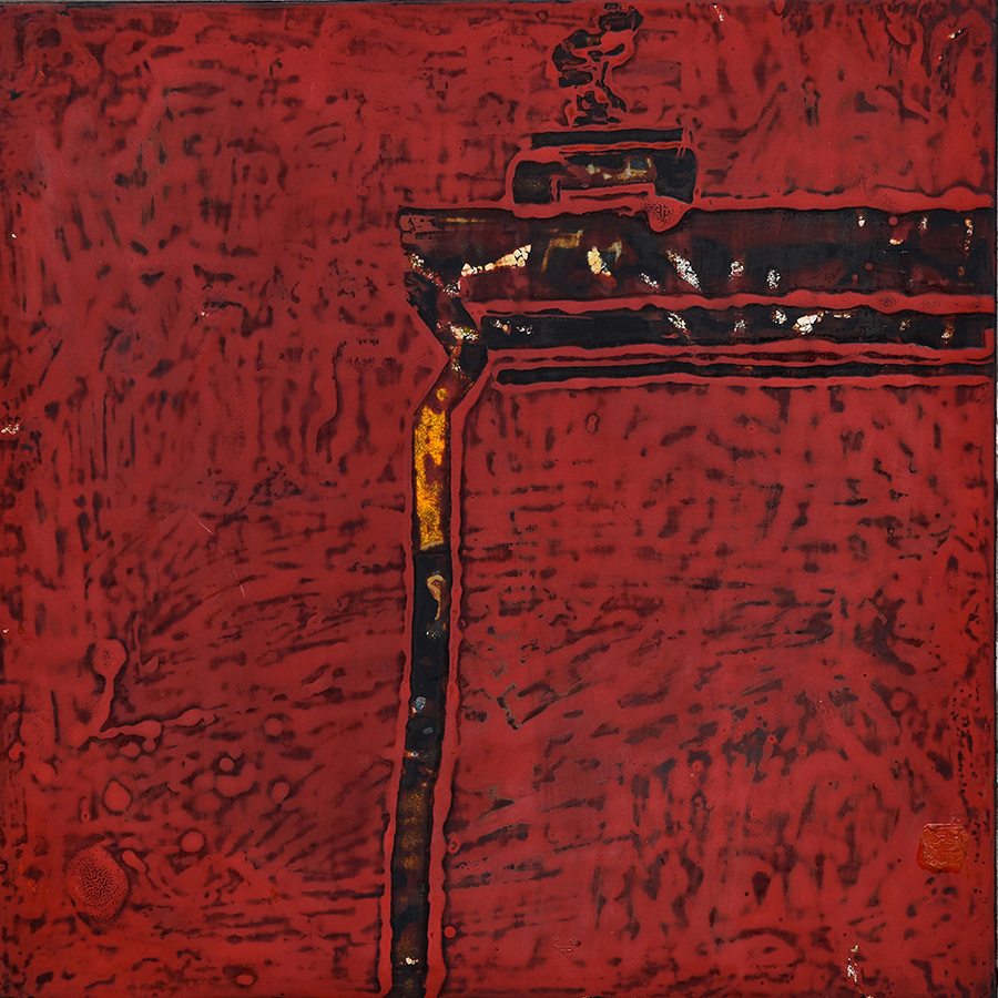 劉善林《見山》60x60cm 大漆及輔助材料 2017年.jpg